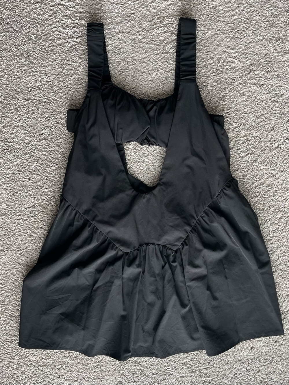 Black Cutout Peplum Tank Dress